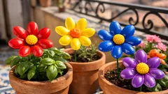 Come trasformare i cucchiai di plastica in fiori decorativi per balcone e giardino