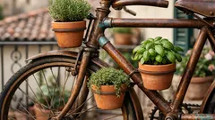 Come trasformare una vecchia bicicletta in un portavasi scenografico per balcone e terrazzo